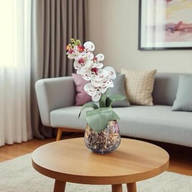 Imagem de Arranjo de Orquídea Artificial no Vaso Decorativo – Decoração para Sala, Escritório e Presente(Print)