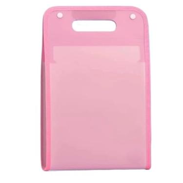 Imagem de Pasta Arquivo Sanfonada Organizadora A4 com 12 Divisórias em Plástico para Documentos Portátil - Uso Escolar, Escritório e Papelaria(Rosa)
