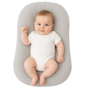 Imagem de Ninho Redutor Carrinho de Passeio Bebe Berço Portatil Infantil Bebê Casulinho Algodão Recem Nascido (Cinza, Ninho para Bebe)