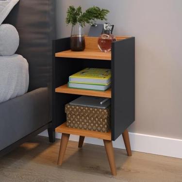 Imagem de Kit 2 quarto mesinha de cabeceira quadro de cama de charme vintage mesa pequena(UNITARIO MAX PRETO CINAMOMO)