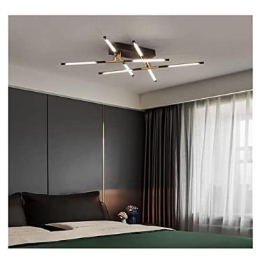 Imagem de ELFINFI Luzes de teto, lustre moderno de LED, luminária de LED compatível com sala de estar de jantar - ramos - lâmpadas suspensas no teto luminária interna preta para quarto, lustre de LED moderno
