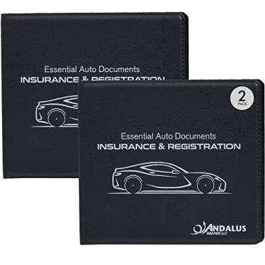 Imagem de Carteira para Carro de Carro de Carro de Carro de Motocicleta Registro e Seguro | Capa de Vinil Preta | Fecho de Velcro Forte | Mantém o Compartimento da Luva Organizado, AN-000012, Preto, Black 2-Pack