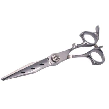 Imagem de Tesoura Profissional Cabeleireiro, Tesoura Profissional Premium com Acabamento Trabalhado para Barbeiro Cortar Cabelo Linha(Navalha,6.0 Polegadas)