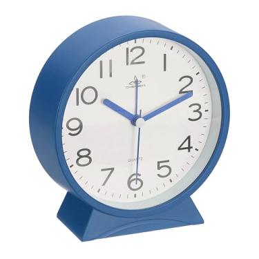 Imagem de PATIKIL Despertador analógico de 13 cm, relógio de mesa pequeno para cabeceira, azul