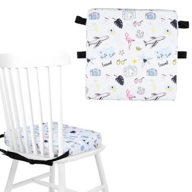 Imagem de Assento infantil com cinto de segurança ajustável de 8 cm extra grosso macio almofada infantil lavável para mesa de jantar (série de viagem)