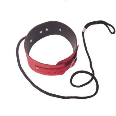 Imagem de Coleira em Pelucia Vermelha com Guia 1 metro Dominatrixxx - Sex shop