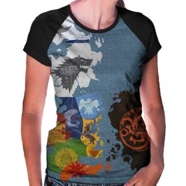 Imagem de Camiseta Raglan Baby Look Game Of Thrones Ref:154 - smoke, Preto, G