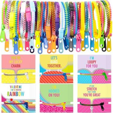 Imagem de Presente de cartões de dia dos namorados para crianças com pulseiras F