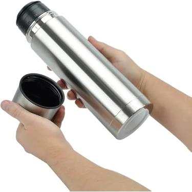 Imagem de Garrafa Térmica de Viagem em Aço Inox 750ml Resistente, Portátil e Ideal para Manter Bebidas Quentes ou Frias por Mais Tempo (Inox)