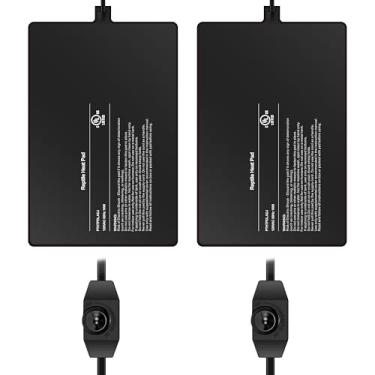 Imagem de Simple Deluxe Almofada de aquecimento para répteis de 20 x 30 cm, 16 W, com botão ajustável de temperatura, tapete de aquecimento de terrário para tartarugas, lagartos, sapos e outros répteis, pacote