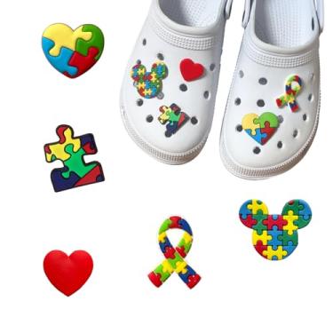 Imagem de Kit 5 Pins Bottons Enfeites para Babuches Calçados Diversos Temas (Autismo TEA 1)