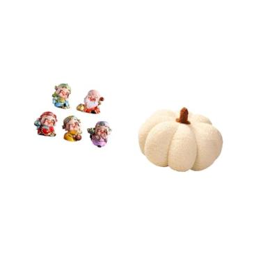 Imagem de Fenteer Escultura de Resina de Abóbora Da Fortuna, Mini Estátua Decorativa de Pelúcia, Almofada para Quarto, Sofá-cama, Mesa, Decoração de Festa de Ano Novo