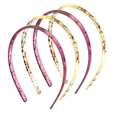 Imagem de Tiaras finas de plástico – faixas femininas – faixa lisa para meninas – faça você mesmo – curry claro bordô