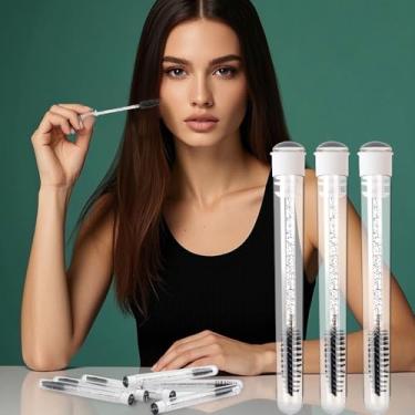 Imagem de Conjunto de 12 varinhas de rímel descartáveis, pincéis de cílios de diamante, tubos de varinha de cílios, carretel com tubo vazio, ferramenta de maquiagem, suprimentos para aplicadores de sobrancelhas