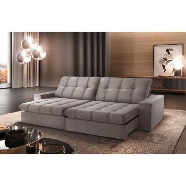 Imagem de Sofá Retrátil Caparaó 2,50m 4 Lugares Molas Ensacadas Txr Bege