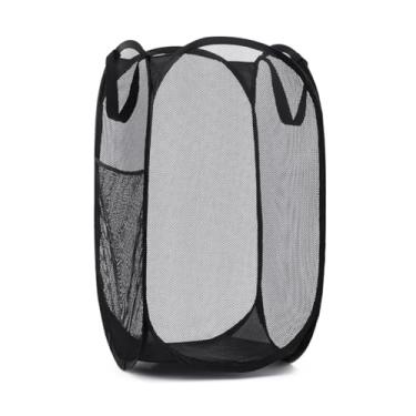 Imagem de Cesto pop-up, cesto de roupa suja de malha, cesto de roupa suja - preto