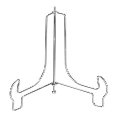 Imagem de Suporte de placa de 15 cm para exibição, suportes de placa decorativa de ferro, cavalete dobrável para bandeja de livros, moldura de foto, arte de mesa, dourado