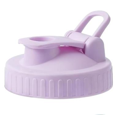 Imagem de Tampa de bico de frasco de vidro de boca larga - 1 peça de tampa de bico de vidro colorido sem vazamento, tampas de vidro com tampa flip top fácil de usar, sem gotejamento, fácil de limpar, adequado