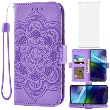 Imagem de Asuwish Capa carteira compatível com Moto G Stylus 4G 2021 e protetor de tela de vidro temperado flip porta-cartão de crédito capa para celular Motorola GStylus 6.8 Stylo XT2115DL XT2115-1 feminino
