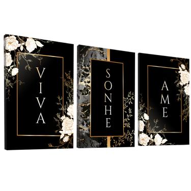 Imagem de Quadro Decorativo Trio Viva, Sonhe e Ame