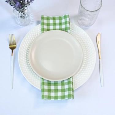 Imagem de Kit 2 Guardanapos de Mesa em Microfibra Allegra, Estampa Digital, 35x35cm (Verde Xadrez)