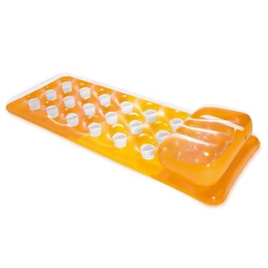 Imagem de Colchão Bronzeador Inflável Caribe Porta Copos 58890 Laranja Intex