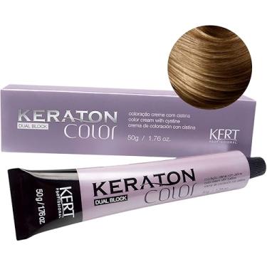 Imagem de Keraton Coloração Em Creme Permanente Para Cabelos Com Aminoácido E Cistína Color Dual Block 50 G Nº 8.0 Louro Claro