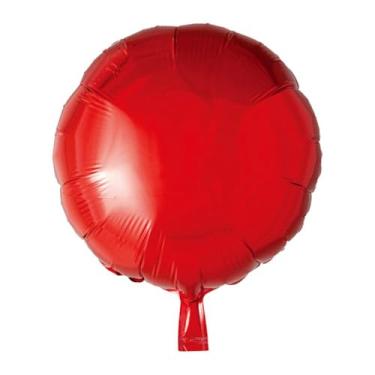 Imagem de Decoração Festa Balão Metalizado Redondo 45Cm Com Canudo (Vermelha)