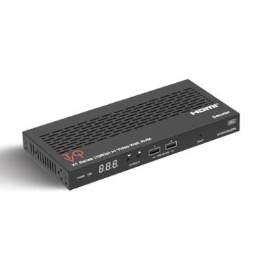 Imagem de Receptor ToVi Full HD AV Over IP HDMI com USB/KVM, PoE, RS-232, IR, incorporação/extração de áudio, comutação de parede e matriz de vídeo, transmissão CAT6 de 100 m (X1H-KVM-ERX)