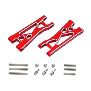 Imagem de Fenteer Conjunto de 2 peças de braços oscilantes traseiros inferiores para upgrade do kit de suspensão do modelo para Wltoys 244016 na escala 1/24, Prata Vermelha