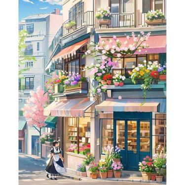 Imagem de Kit de pintura por números para adultos, compre kits de pintura a óleo DIY por números para adultos iniciantes em tela para decoração de parede de casa presentes de aniversário de Natal 40 x 50 cm