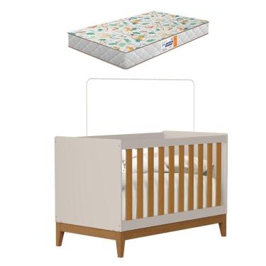 Imagem de Berço Americano Flip Areia Acetinado Savana Com Colchão Gazin - Reller