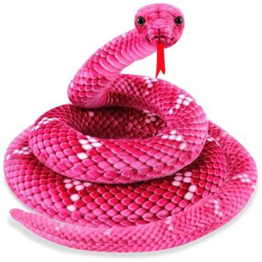 Imagem de Bicho de pelúcia Plush Snake MGZTTHW 180 cm para crianças rosa