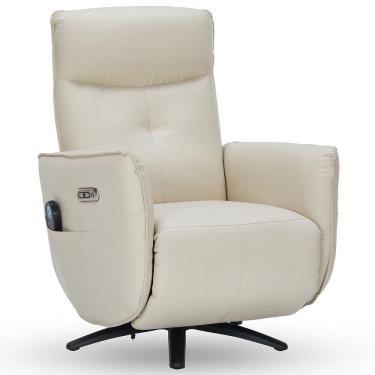 Imagem de Poltrona De Massagem Reclinável Elétrica Com Aquecimento Bravinni L07 Couríssimo Bege - Lyam Decor