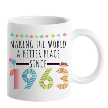 Imagem de Choinn 1963 Presentes de aniversário de 63 anos para mulheres e homens, presente de aniversário de 63 anos, caneca de café para mãe, pai, avó, vovô, ideias de presentes de aniversário de 63 anos, Dia