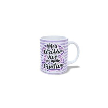 Imagem de Caneca Cerâmica com Mensagem Colorida em Arco-Íris, Branca, 325ml, Design Criativo com Frase em Português (22816)
