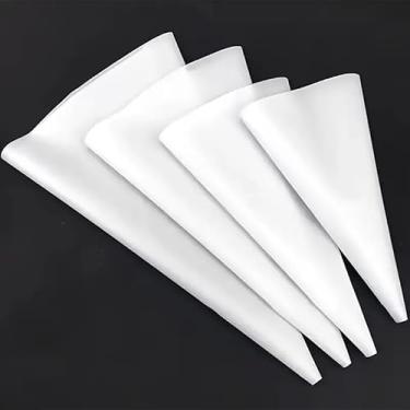 Imagem de Pacote com 4 sacos de confeitaria de silicone, sacos de confeitar reutilizáveis, saco de cobertura de pano para decoração de bolos – kit multiuso de 10, 12, 14, 40,6 cm