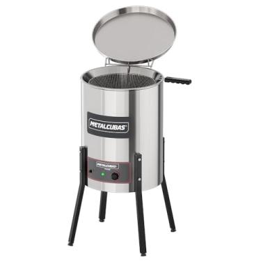 Imagem de Fritadeira Tacho Elétrica Água e Óleo Metalcubas 38 Litros 220V Cesto Grande TFAO40CG