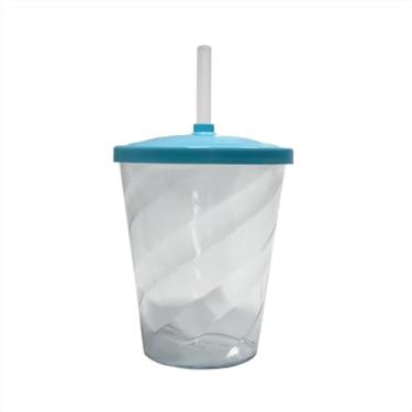 Imagem de Kit 10 Copo Twister De Acrílico Para Personalizar Festa Tampa e Canudo 500ml (Azul Bebê)