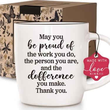 Imagem de Kinkiii Thank You Gifts for Women, May You Be Proud Caneca de café, presentes de agradecimento aos funcionários, ideia de presente para professores, enfermeiros, amigos, colegas de trabalho, 370 ml