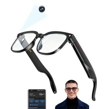 Imagem de MNVOEQ Óculos inteligentes com câmera 4K, gravação de vídeo. Bluetooth para homens e mulheres – Óculos de gravação de mãos livres com áudio, tecnologia vestível alimentada por Al-Powered