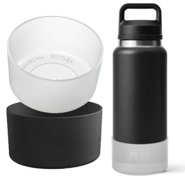 Imagem de OAWEEN 2 peças de bota de silicone para garrafa de água YETI Rambler 91,3 g diâmetro inferior de 9 cm a 10 cm capa protetora antiarranhões antiderrapante capa transparente acessórios para uso ao ar