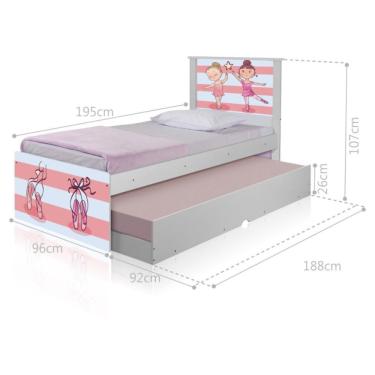 Imagem de Bicama Juvenil Adesivada Bailarinas com Colchões