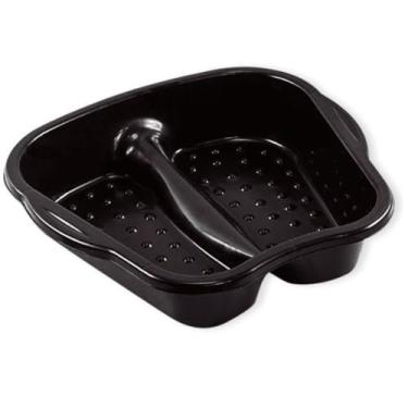 Imagem de Bacia Para Pedicure Spa, Preta, Plástico, Para Relaxamento e Escalda Pés, Com Superfície Massageadora