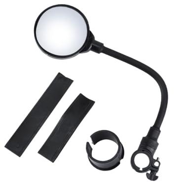 Imagem de Bicicletas de montagem no guidão | Espelho retrovisor de ciclismo para montagem no guidão | Lente de extremidade de barra retrovisor de segurança grande angular resistente a arranhões