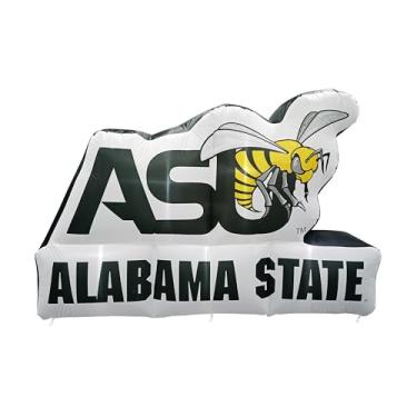Imagem de FANMATS Mascote inflável HBCU Alabama State Hornets - Display inflável autoinflável, soprador e cordões embutidos, logotipo oficial da equipe - mostre seu espírito durante todo o ano