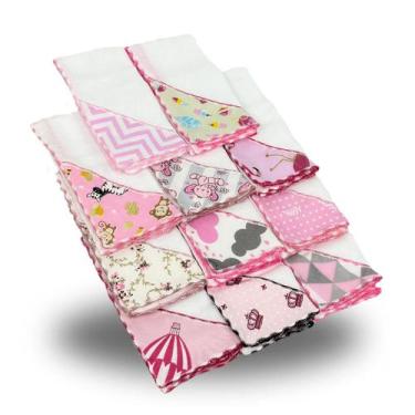 Imagem de Kit 11 Fraldinha de Boca Bebê Babete Dupla Camada linha SUPREME - Mãe 