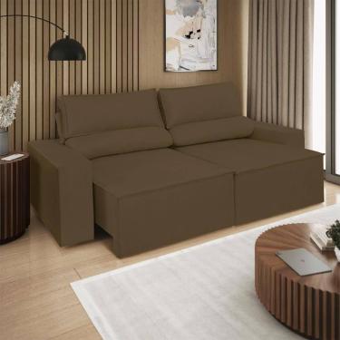 Imagem de Sofá Reclinável Retrátil 2 Lugares Com Molas Balaqui Decor Marrom