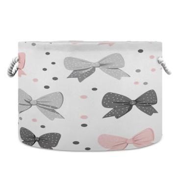 Imagem de SEHANY Cesta de armazenamento redonda grande com alça de corda, cesto de roupa suja de lona para armazenamento de cobertores, cesta de armazenamento infantil para quarto de banho, decoração de