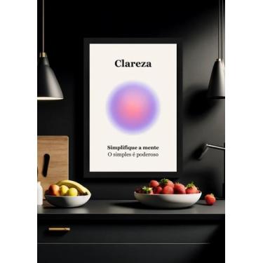 Imagem de Quadro Foco/Clareza/Objetividade com Vidro e Moldura Preta Tamanho:21c